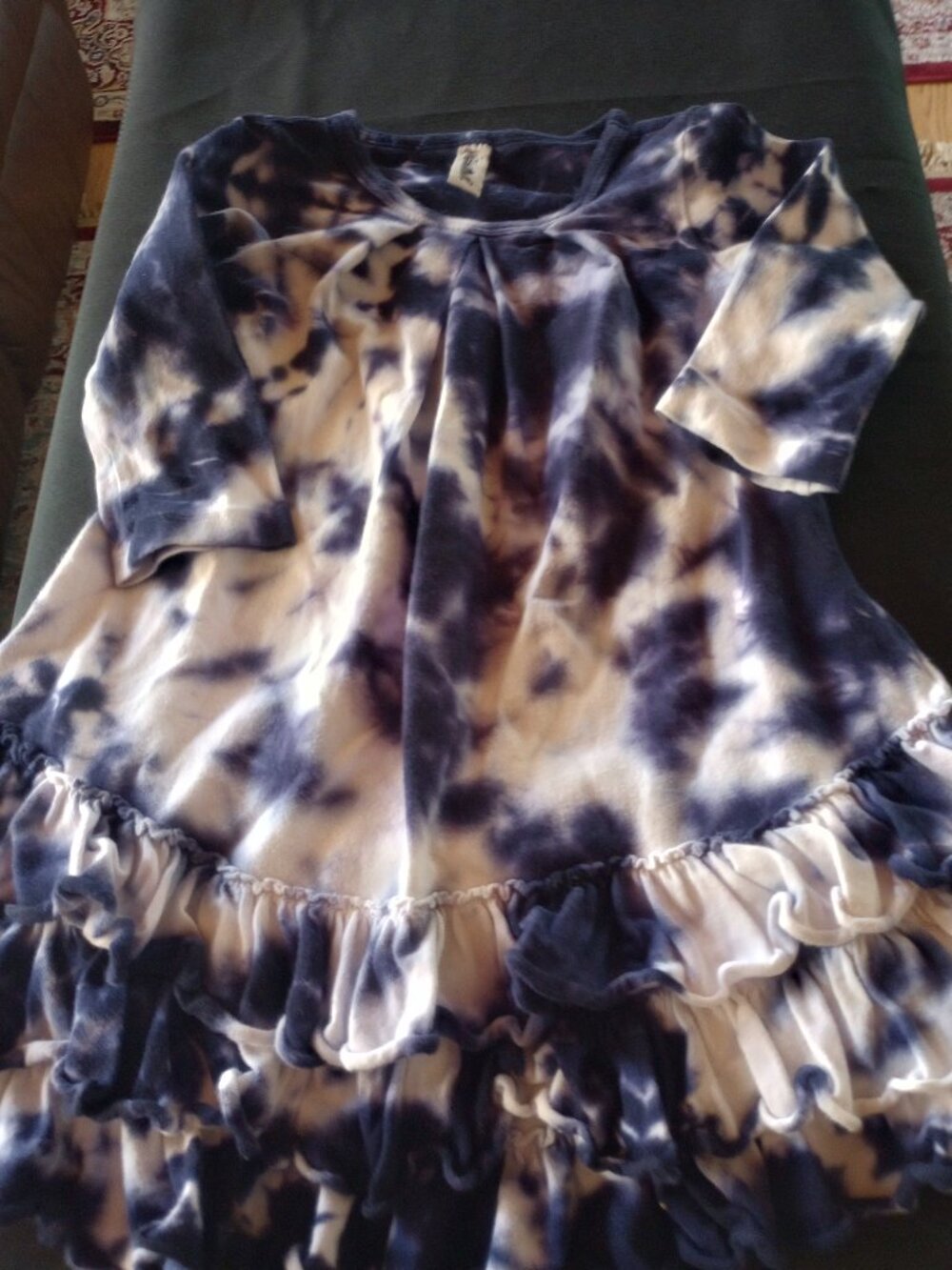 Gently worn Mignone purple & white tie-dye dress